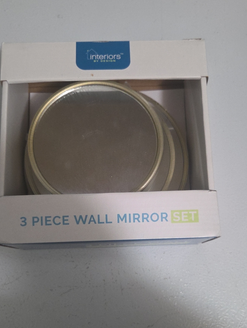 Interiors by Design 3-Piece Round Wall Mirror Set in Gold